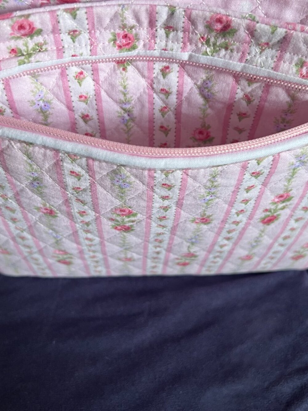 NWOT Handmade Quilted Large Book Sleeve, Dual Pockets, Fabric Bookmark - Picture 6 of 14